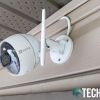 The EZVIZ C3X Outdoor Smart Wi-Fi Camera after installation