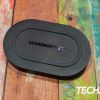 The top of the wireless charging base included with the Monster DNA Max portable Bluetooth speaker with wireless charging