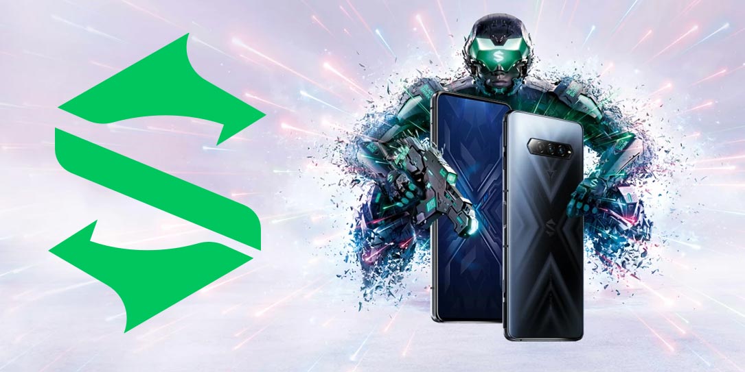 Black Shark 4 gaming phone with Black Shark logo